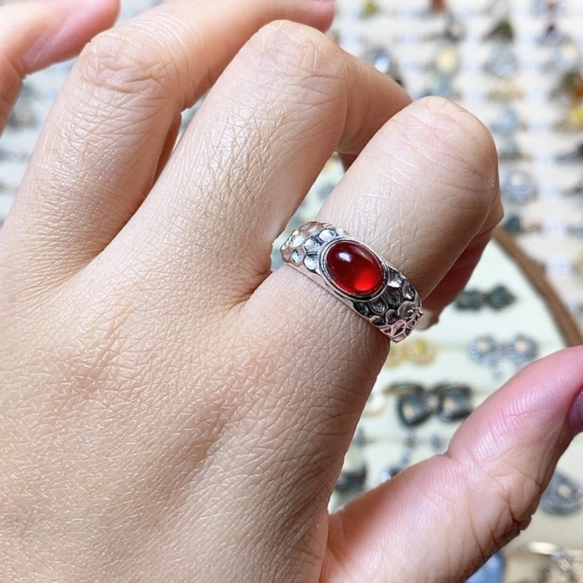 【闪购商品】托帕石戒指银S925镶嵌新疆西藏不包邮