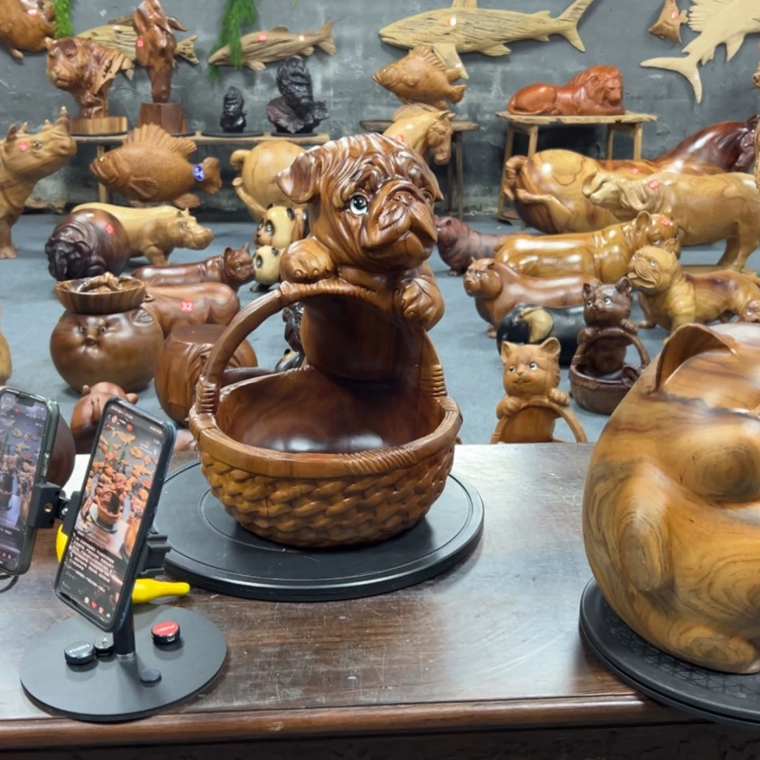 【闪购商品】木小****哥香樟木八哥犬果篮