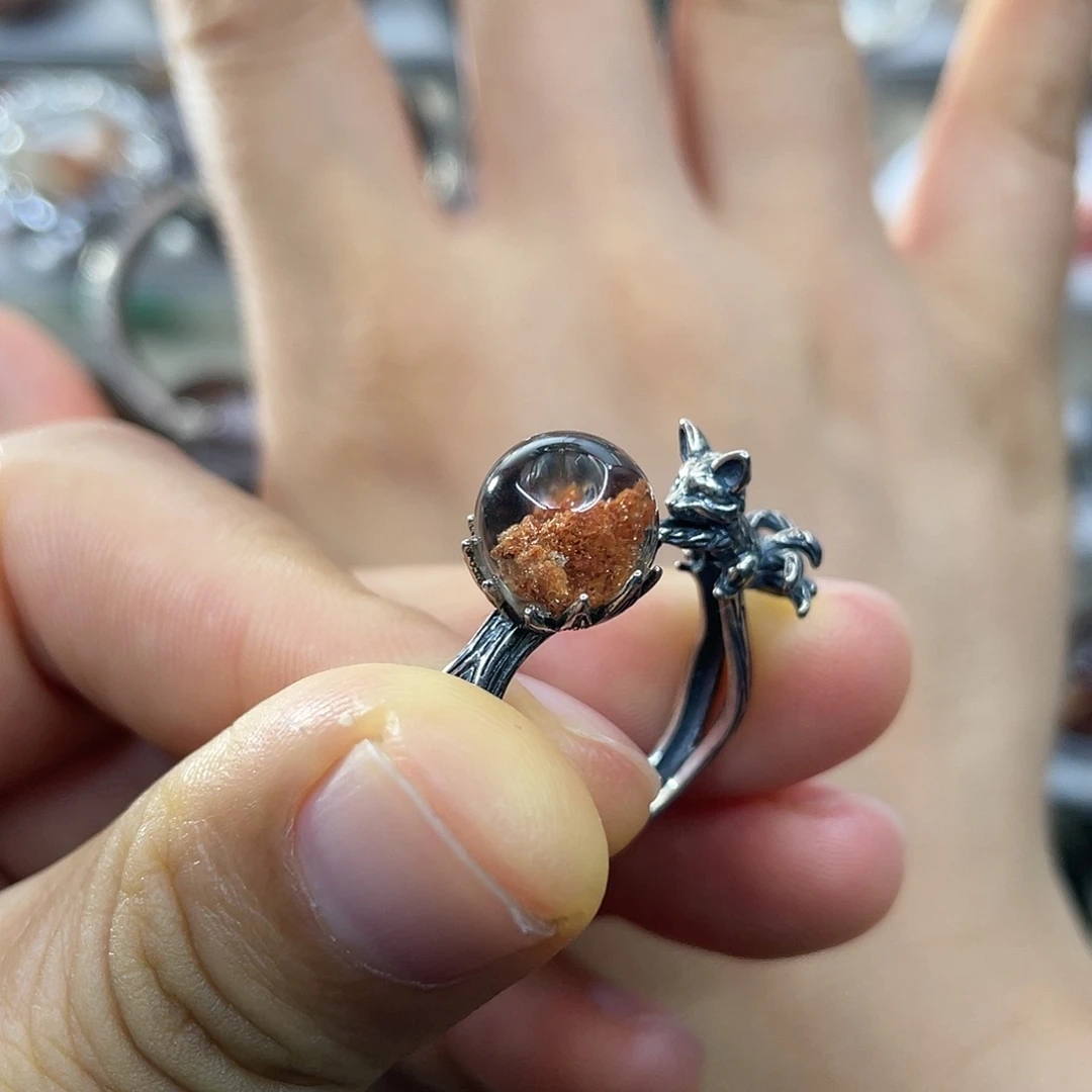 【闪购商品】水晶珠宝半成品银S925镶嵌戒指