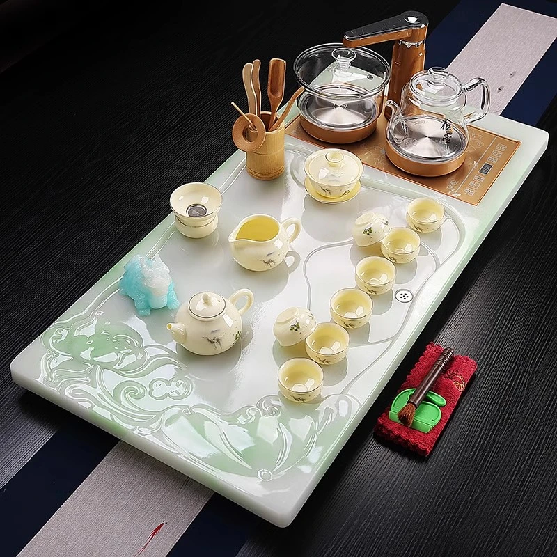 创意大号功夫茶茶盘简约高档陶瓷长方形大容量家用茶道手工茶托盘
