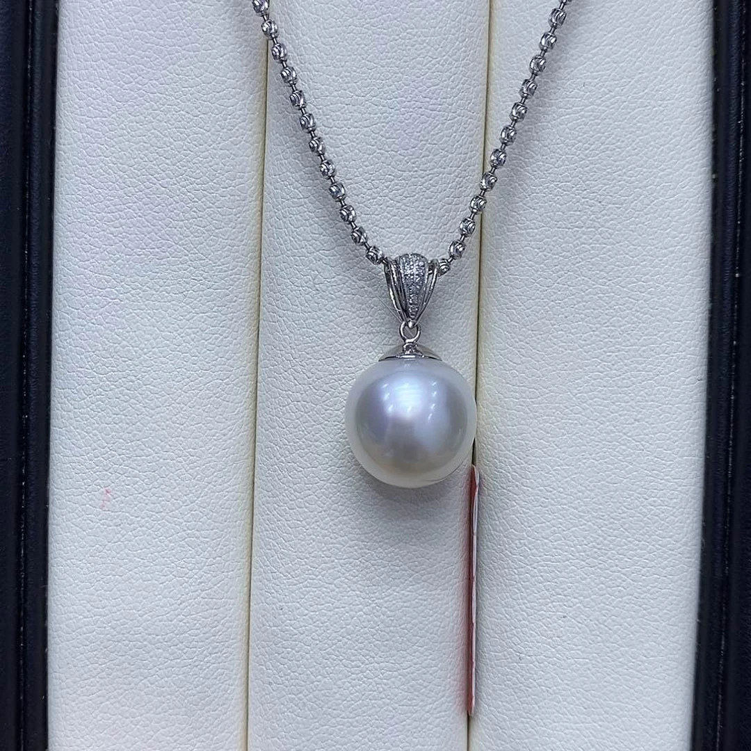 海水珍珠18K金镶嵌吊坠(不含链)12到13点位