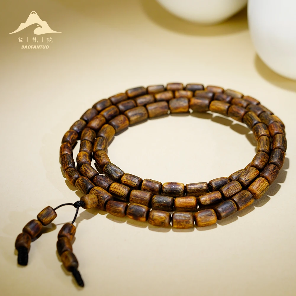 宝梵陀棋楠随形桶珠项链【扣肉推荐】5949