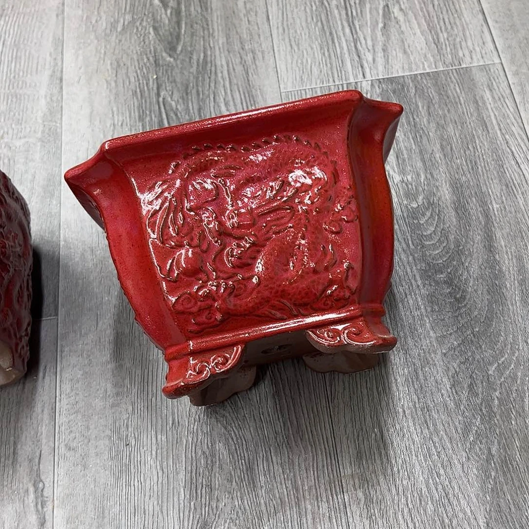 紫砂花盆107号瑕疵21/14cm处理介意勿拍