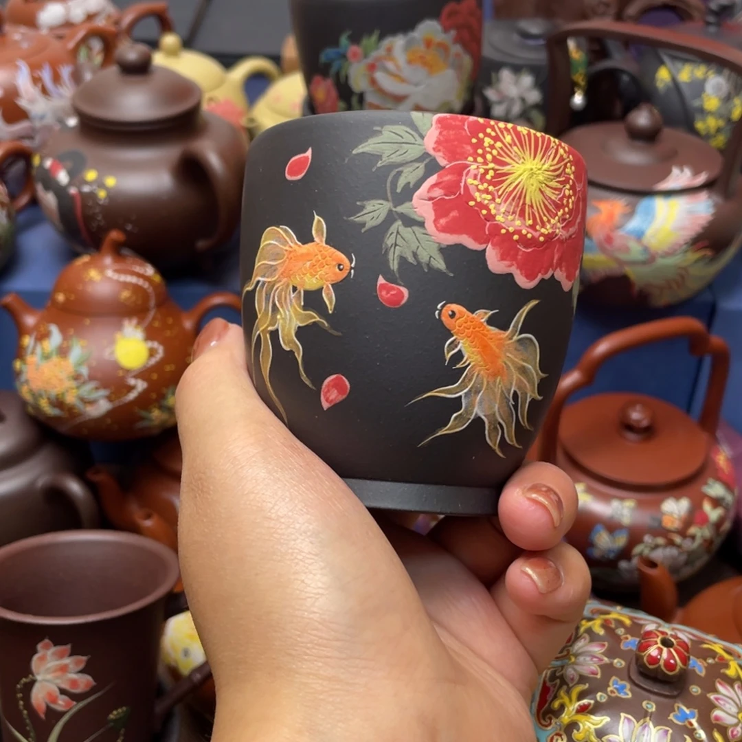 蕊****红泥茶杯紫砂主人杯150cc