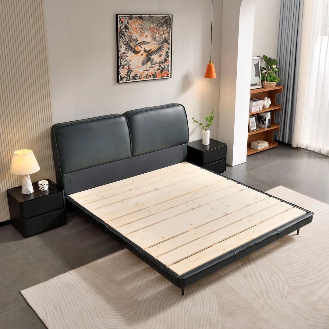 【老板娘自卖】大黑牛款软体床白蜡木软体床主卧室软包床极简极简