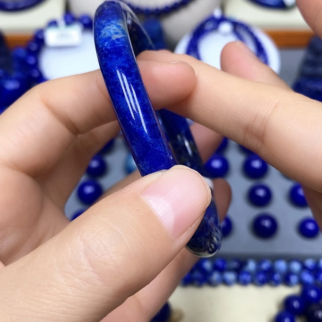 青金石未镶嵌手镯半*纱