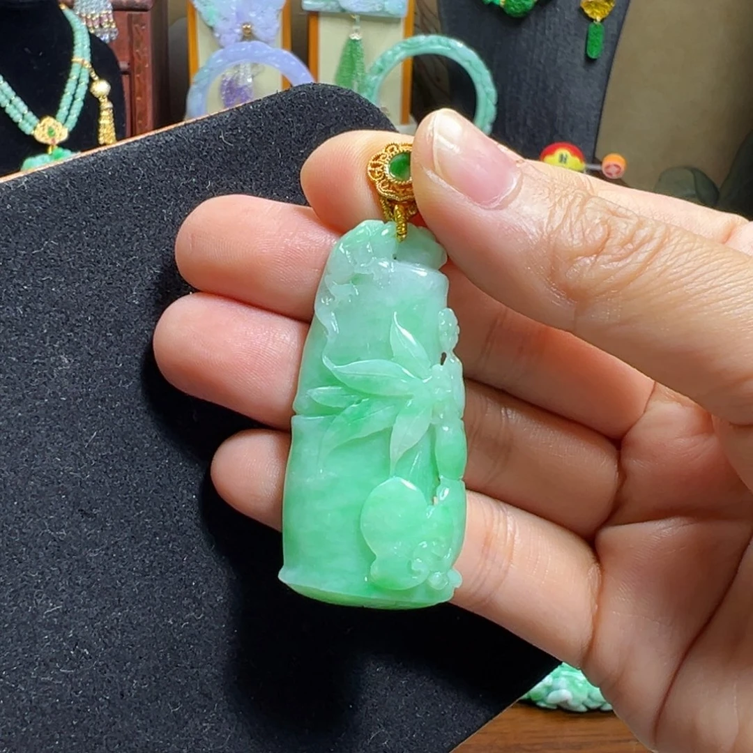 翡翠未镶嵌毛衣链竹节