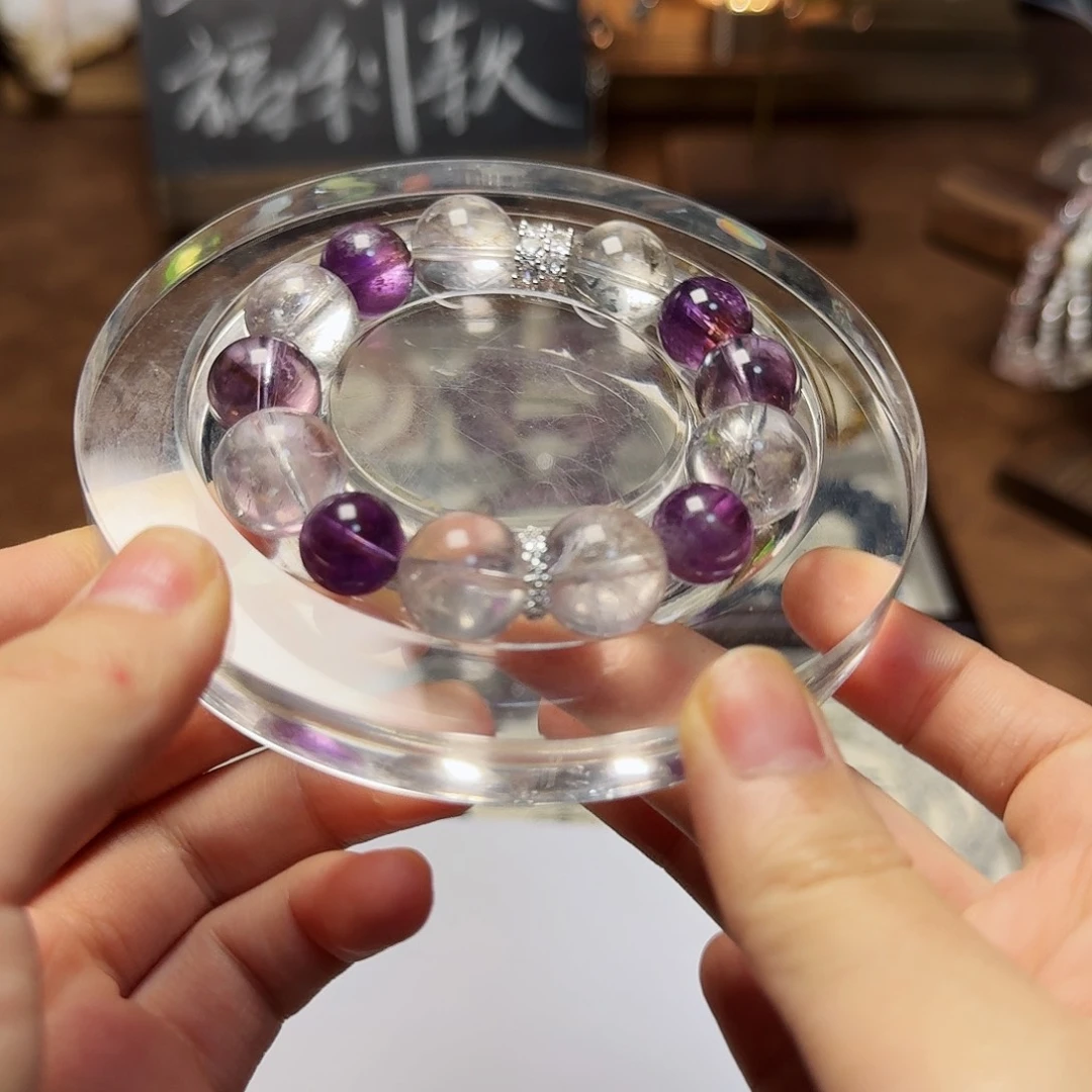 水晶手链合金回**猫天然紫水晶