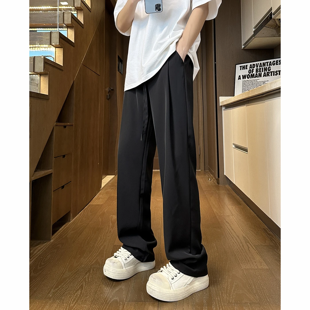 GTAL美式简约垂感直筒百搭户外通勤薄款透气长裤纯色凉感休闲裤