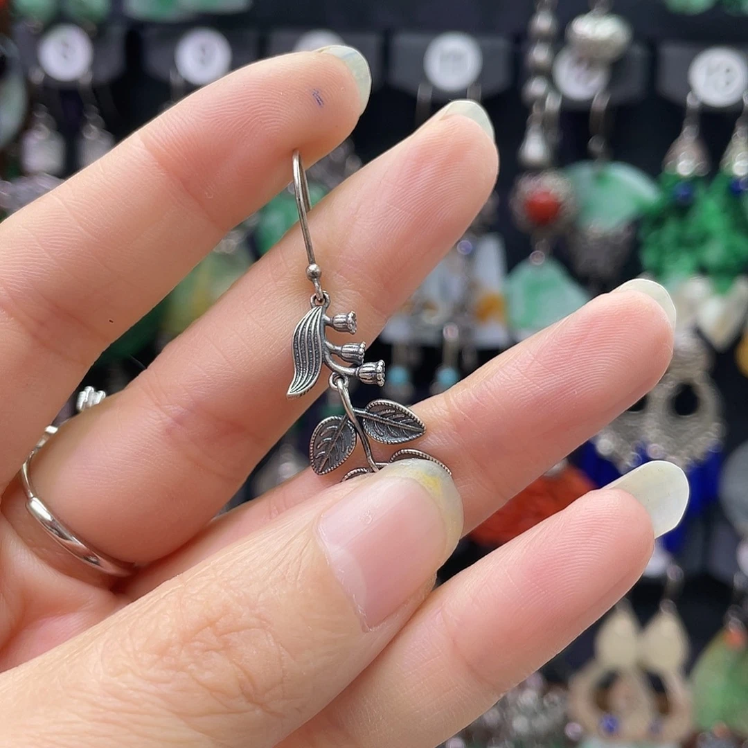 墨***浅翡翠银S925镶嵌耳饰219jj Gh min