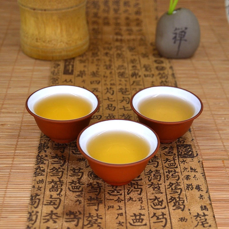 MOSU潮州朱泥杯子茶杯茶具紫砂朱泥杯小水杯潮汕陶瓷家用反口杯