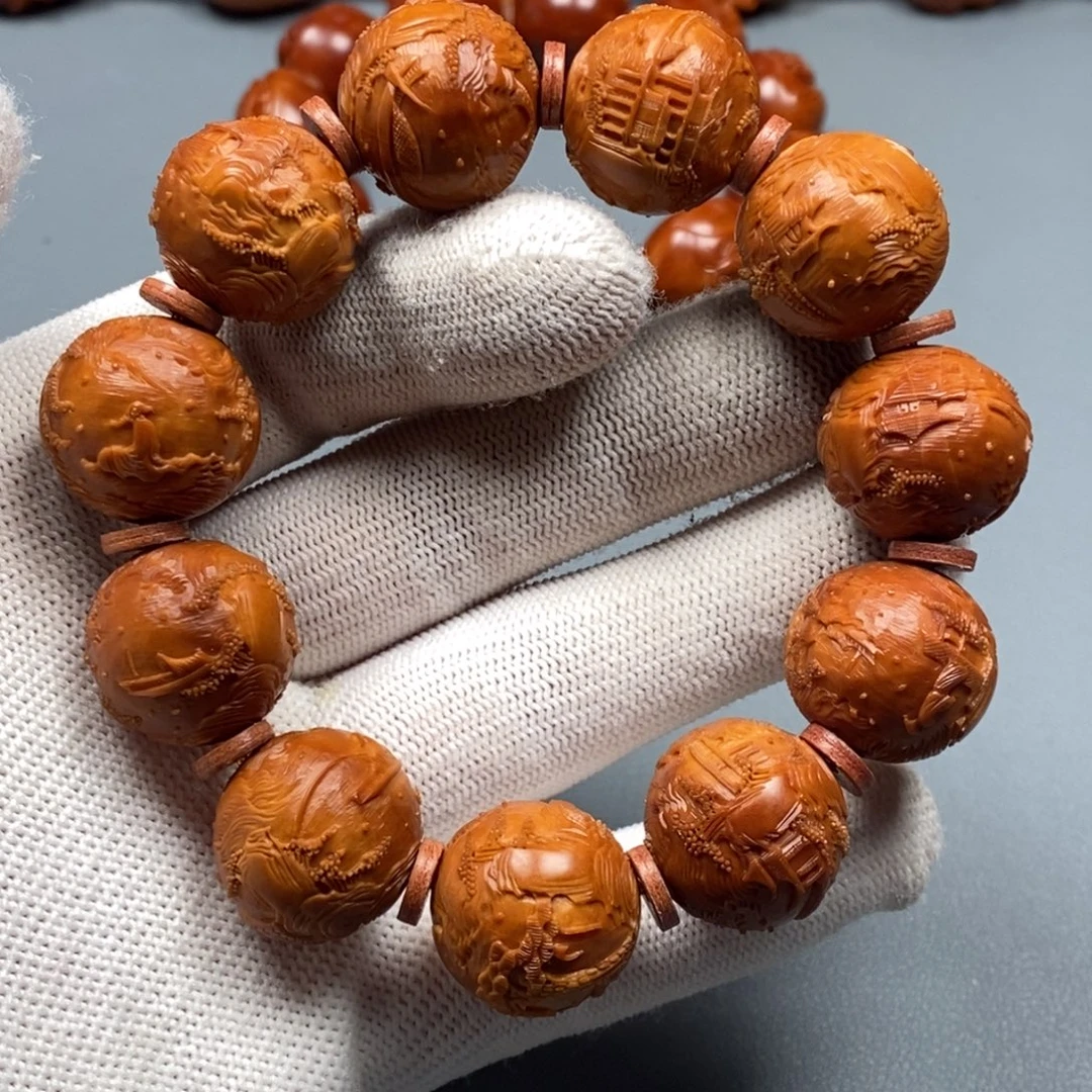 橄榄核手串/手链2.0正圆锦绣山河手串