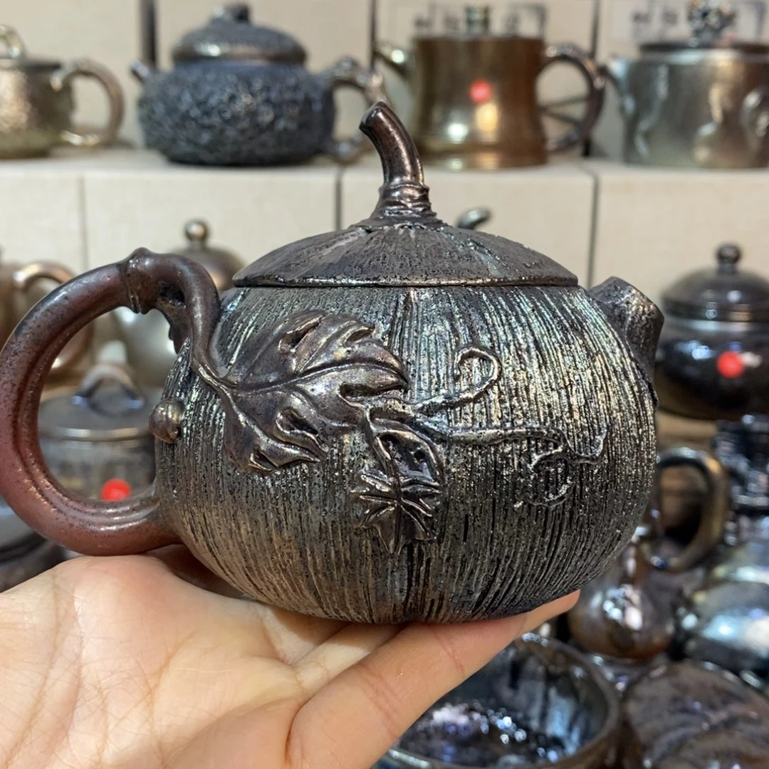 漠***言云南建水紫陶柴烧壶