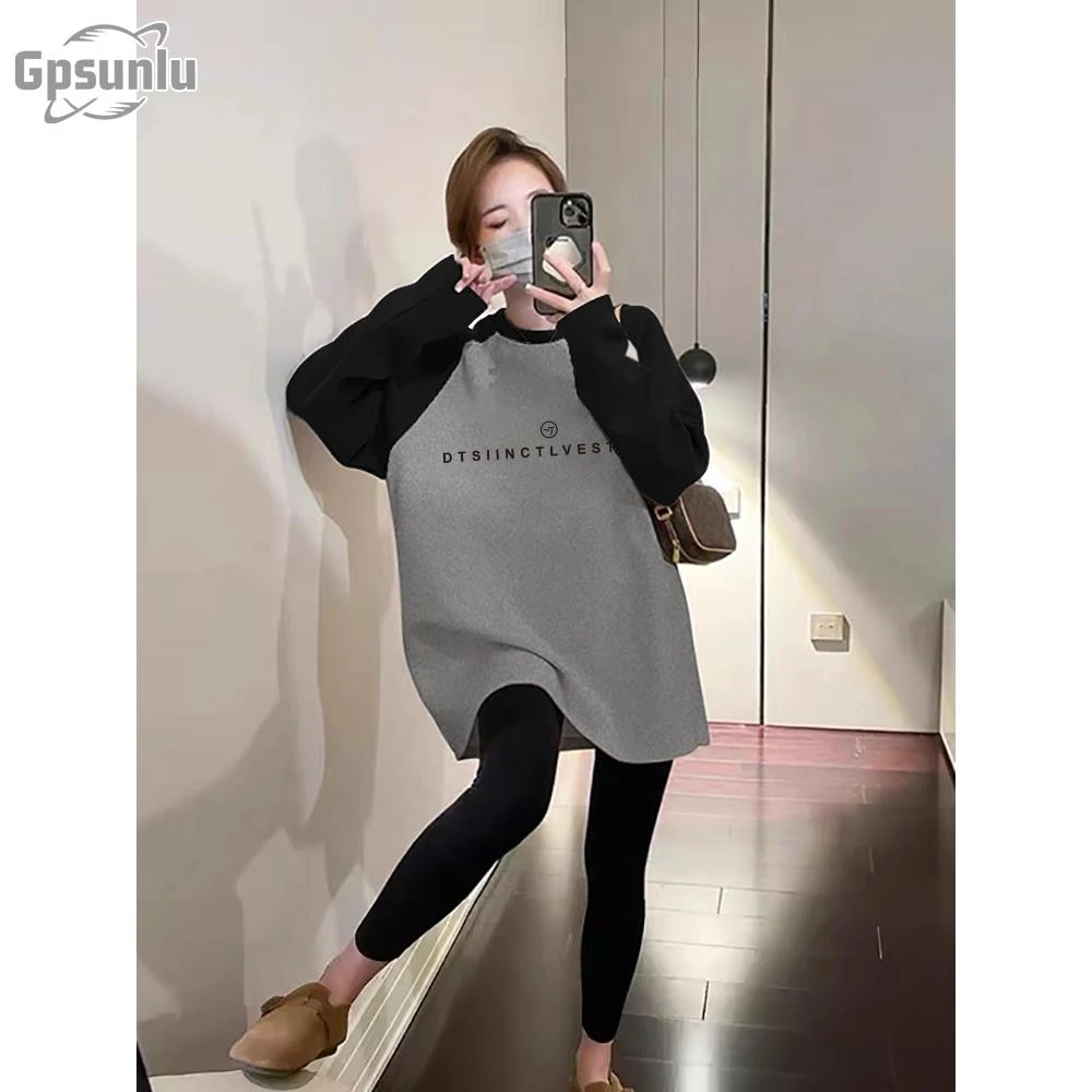 gpsunlu长袖上衣打底衫女新款秋装可外穿中长款时尚休闲显瘦气质