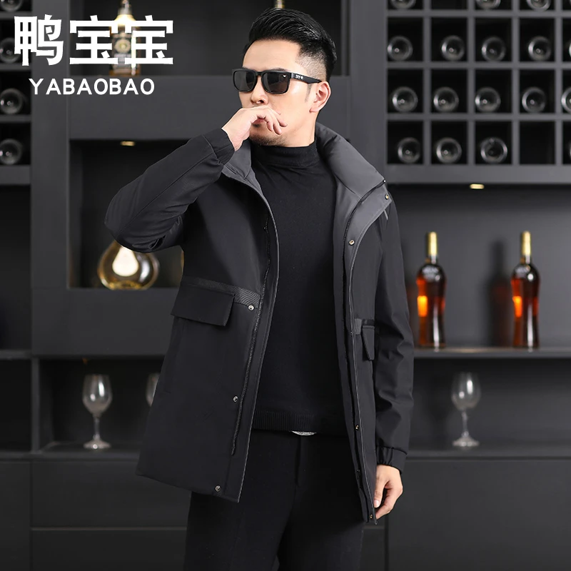 鸭宝宝羽绒服男清仓款加厚冬季男式商务风羽绒外套