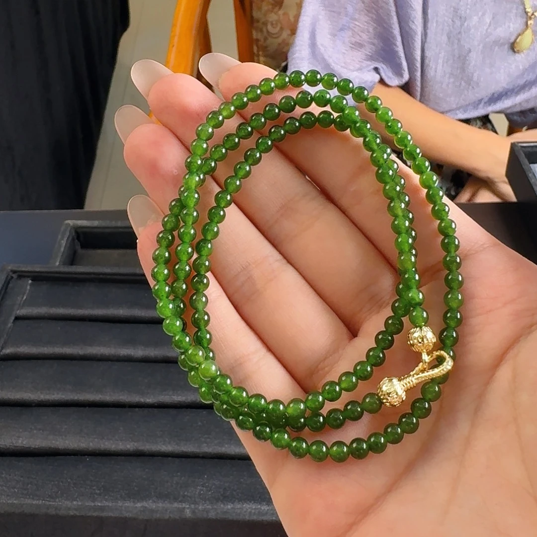 颈饰未镶嵌和田玉（碧玉）碧玉卡4万能链