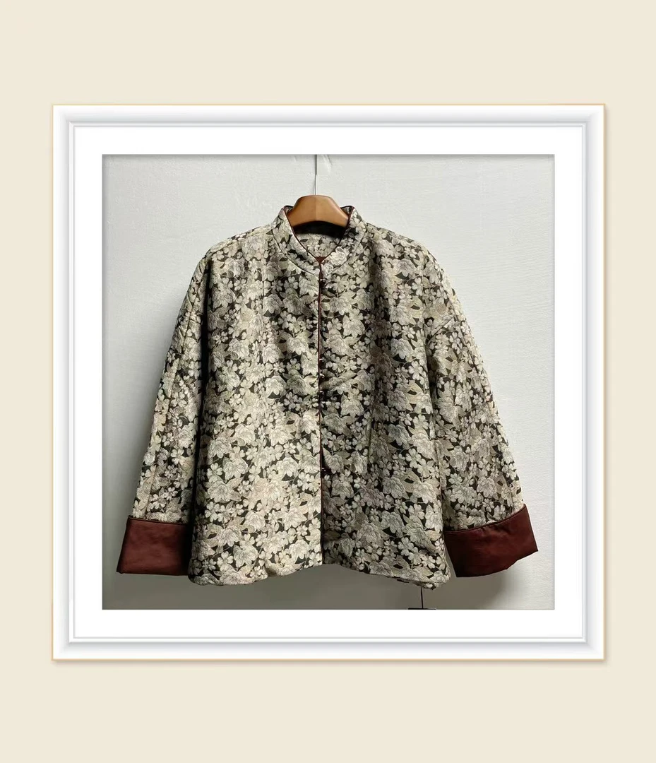 [顺心新品宠粉]冬款国风提花蚕丝棉外套SH-25460