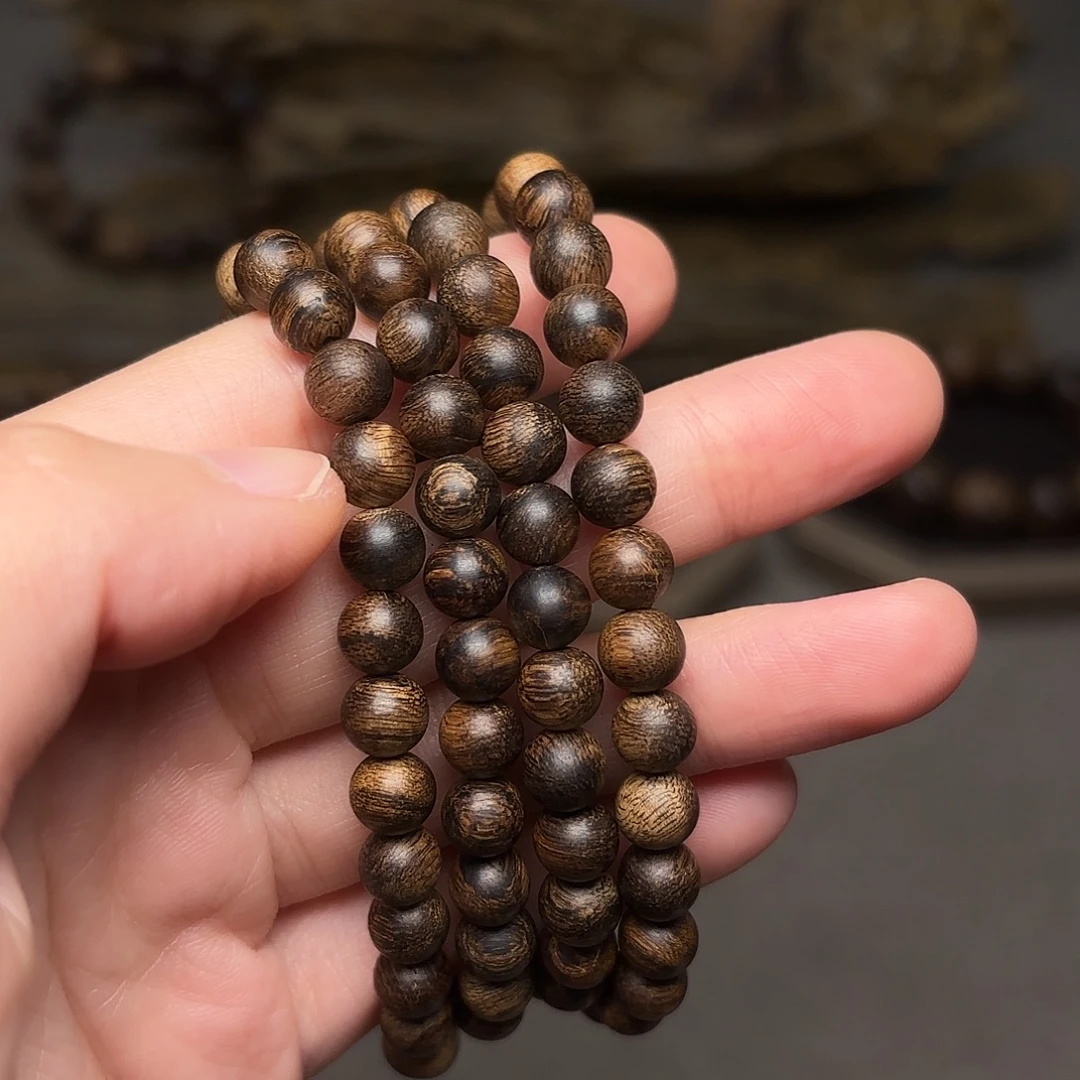 沉香手串越南芽庄黄棋楠瘤疤0.6×108