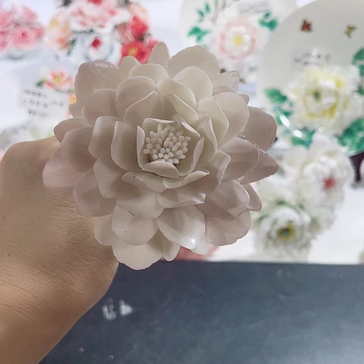 瓷片纯陶瓷手工捏花