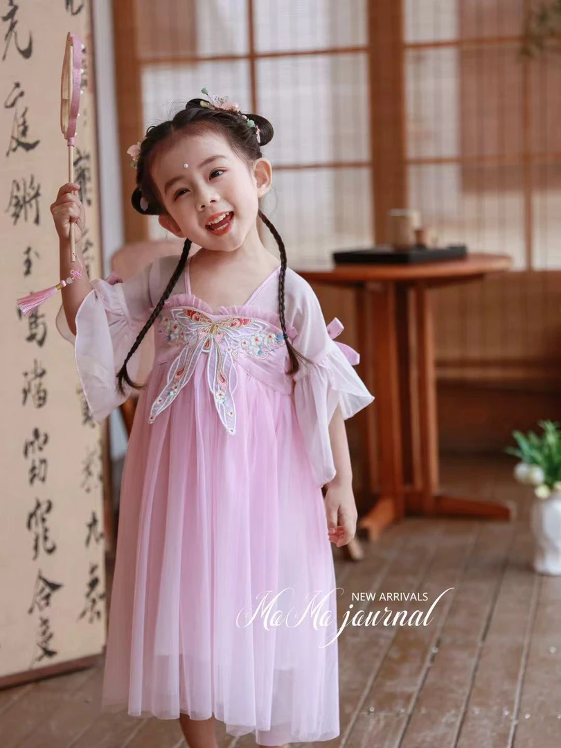 【原创设计品牌】Xh&kids 3086汉服女童夏款古装风古风夏季公主裙