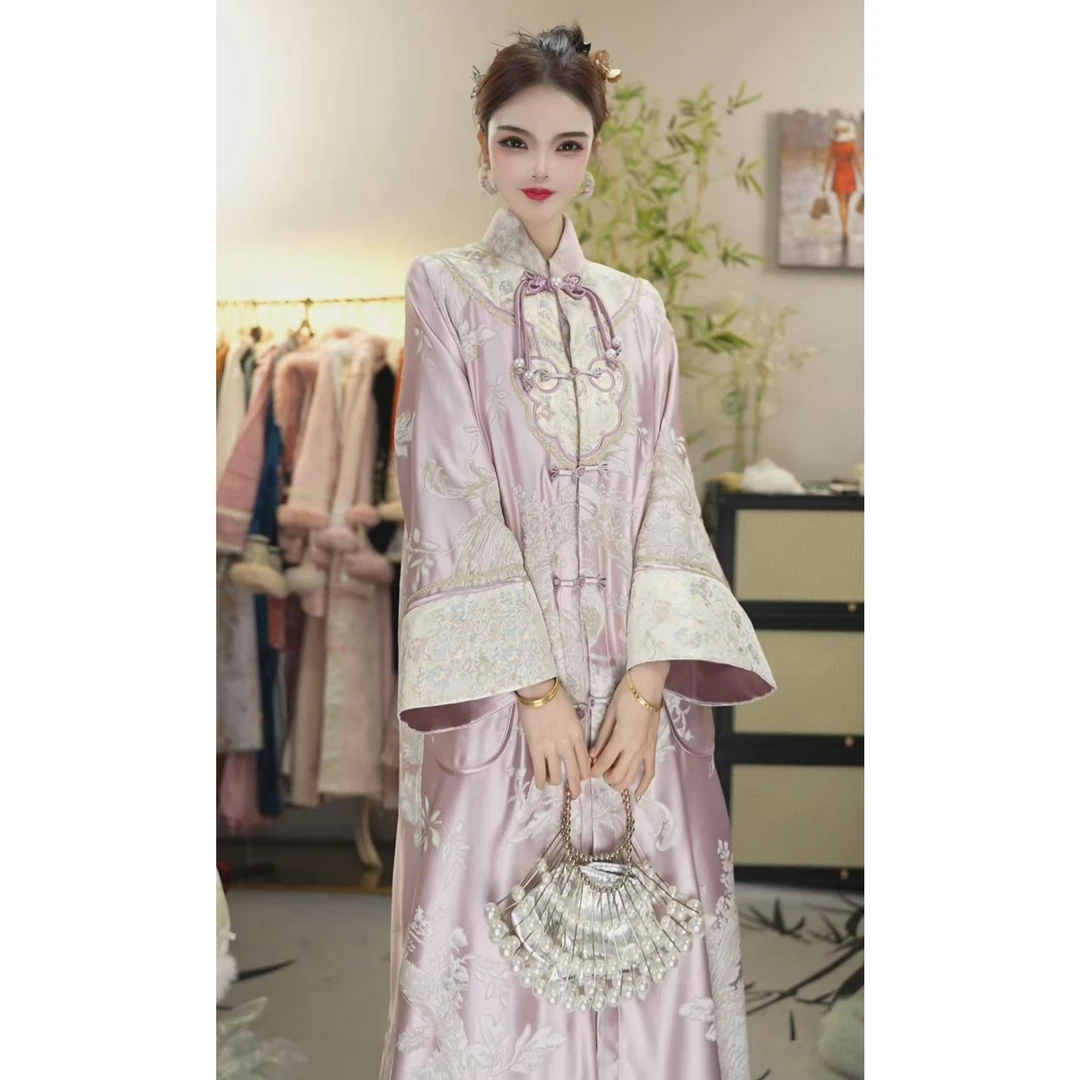 微岚熙2025春季新款日常中国风气质新中式长款外套（1394）