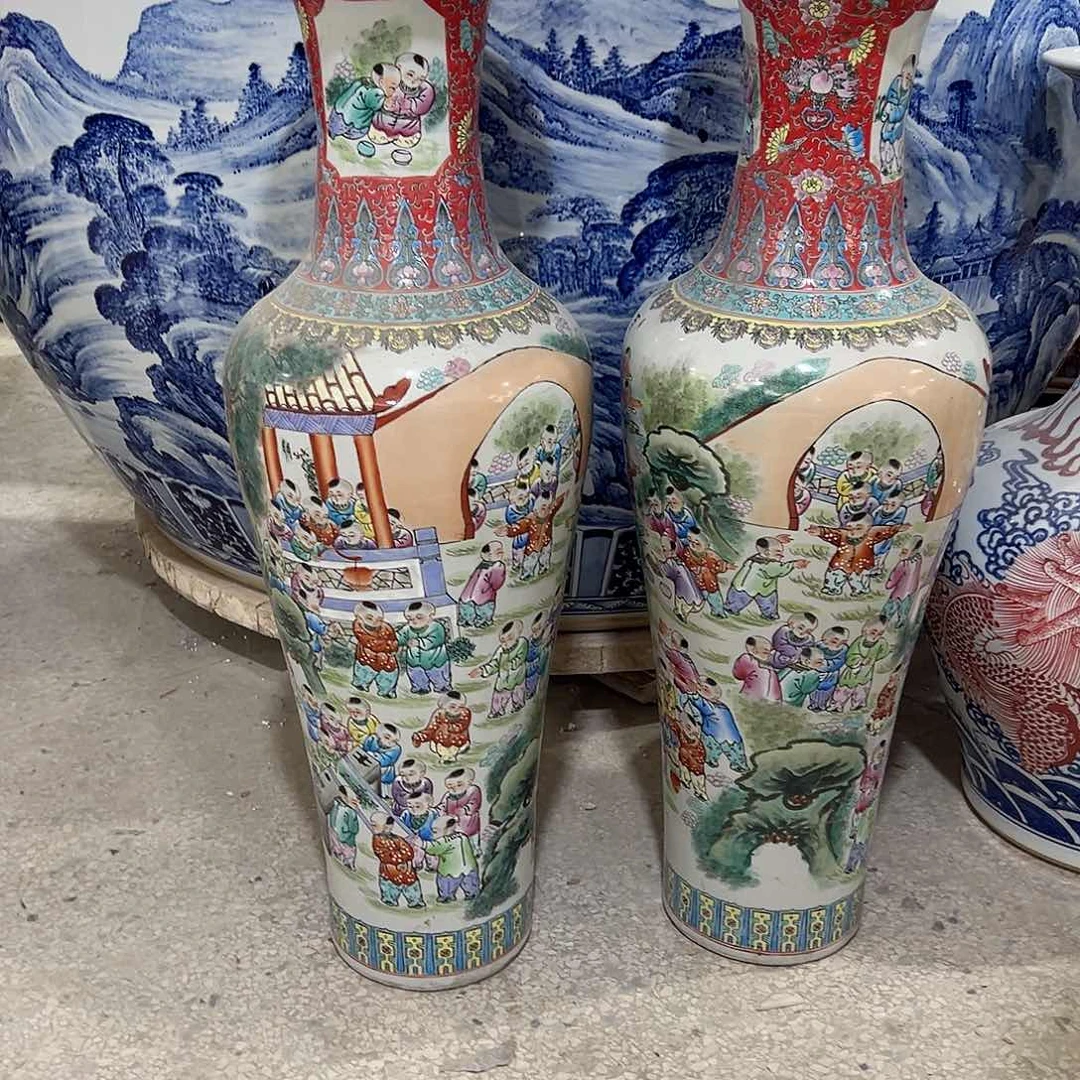 摆件蒸**上景德镇陶瓷1米高度一对