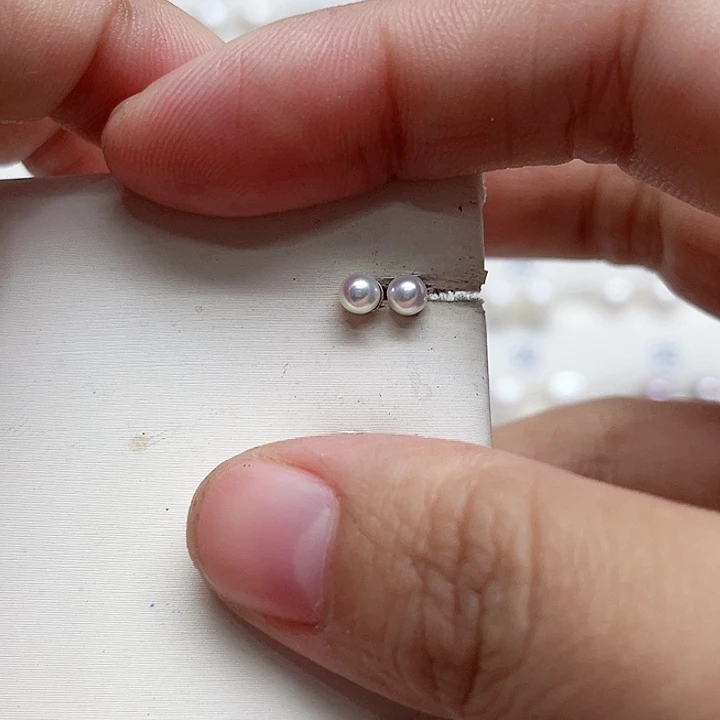 高***好耳饰银S925镶嵌淡水珍珠