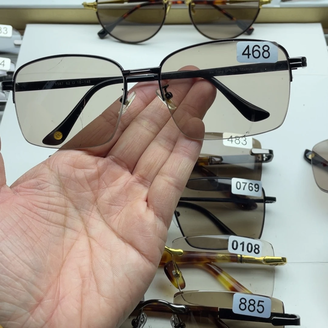 茶水晶半框眼镜 468