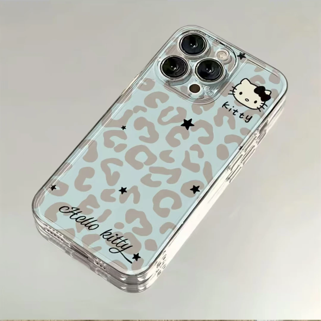 奥菲顿雾霾蓝豹纹KT适用iPhone17苹果16手机壳华为vivo小米15oppo