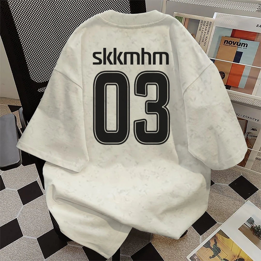 100%纯棉国潮潮流复古扎染短袖t恤男女夏季休闲百搭圆领情侣上衣