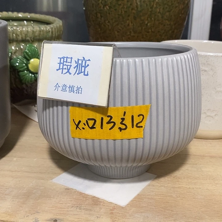 段泥花盆多肉绿植盆瑕疵有孔