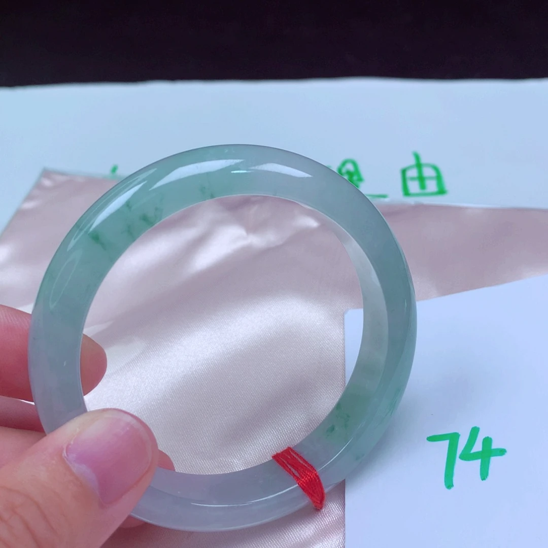 未镶嵌手镯翡翠缅甸天然A货翡翠手镯56.4