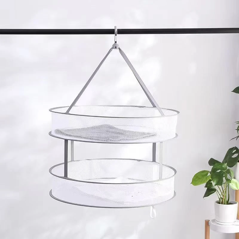 双层晒衣篮家用晾袜子神器毛衣晾衣架晾晒网晾衣网防风晾晒网兜