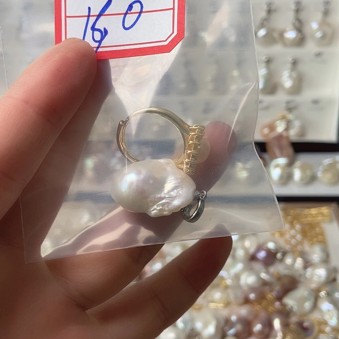 淡水珍珠吊坠银S925镶嵌