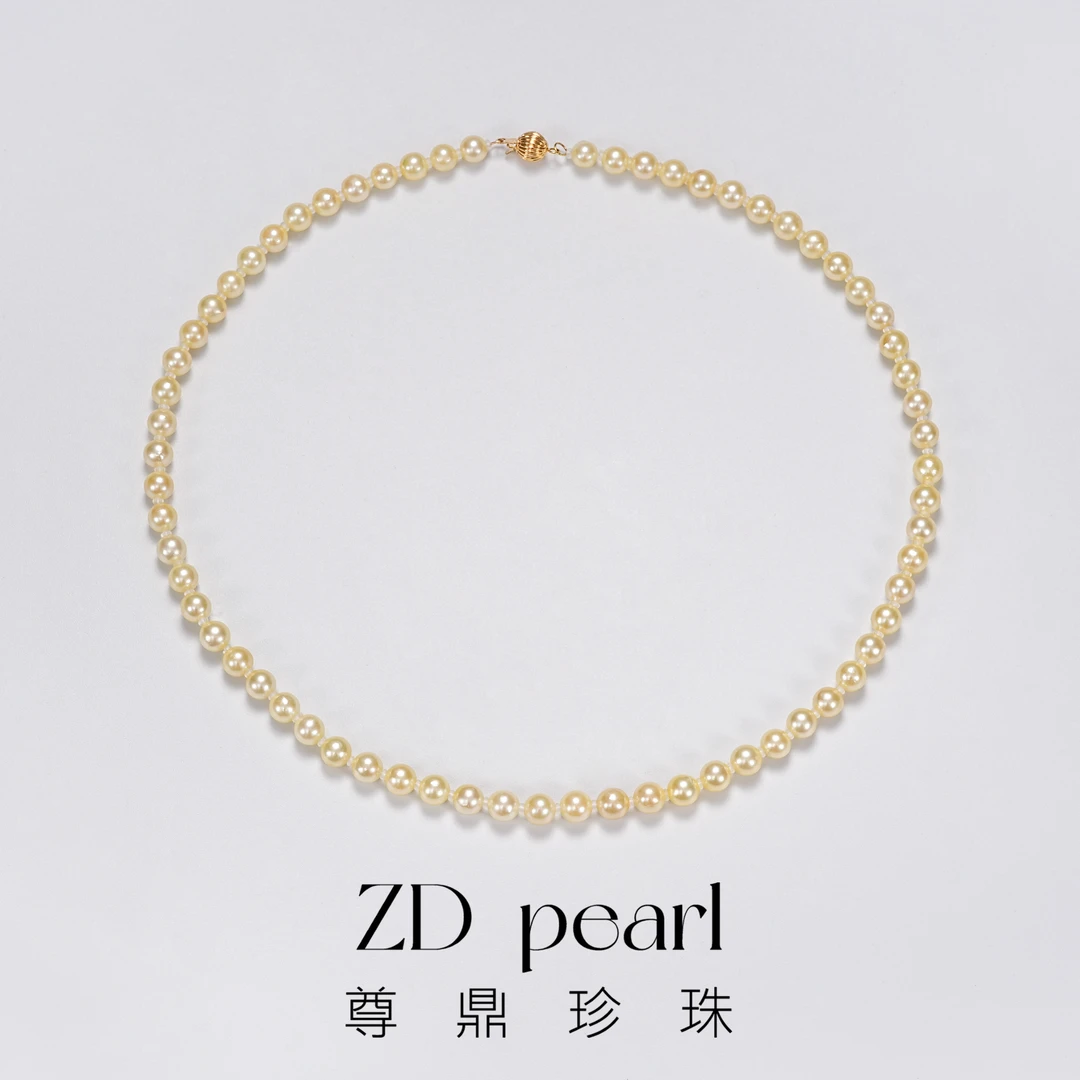 【阳阳】尊鼎珍珠-14K金海水珍珠羽皇金项链5-6mm