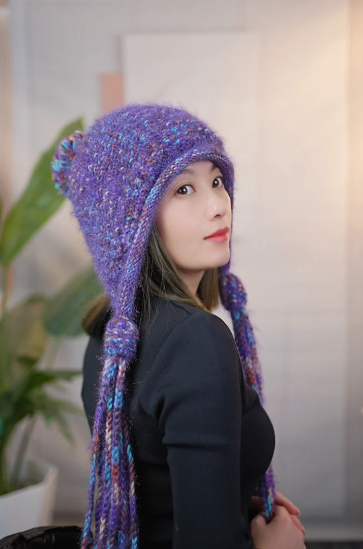 新款冬天帽子保暖帽冬季女士韩版百搭时尚卷边复古毛线帽