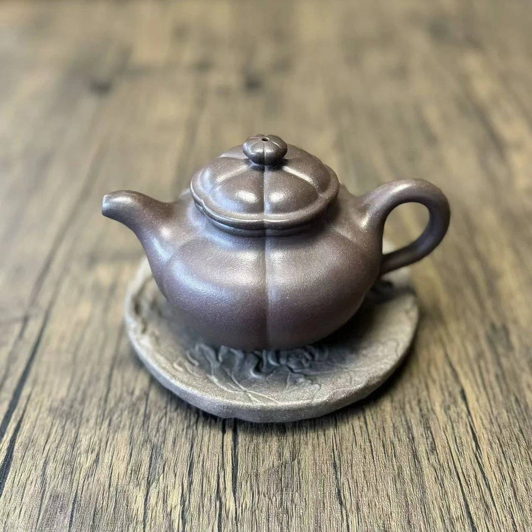 茶香紫器 天青【六瓣莲子】宜兴黄龙山原矿手工紫砂壶
