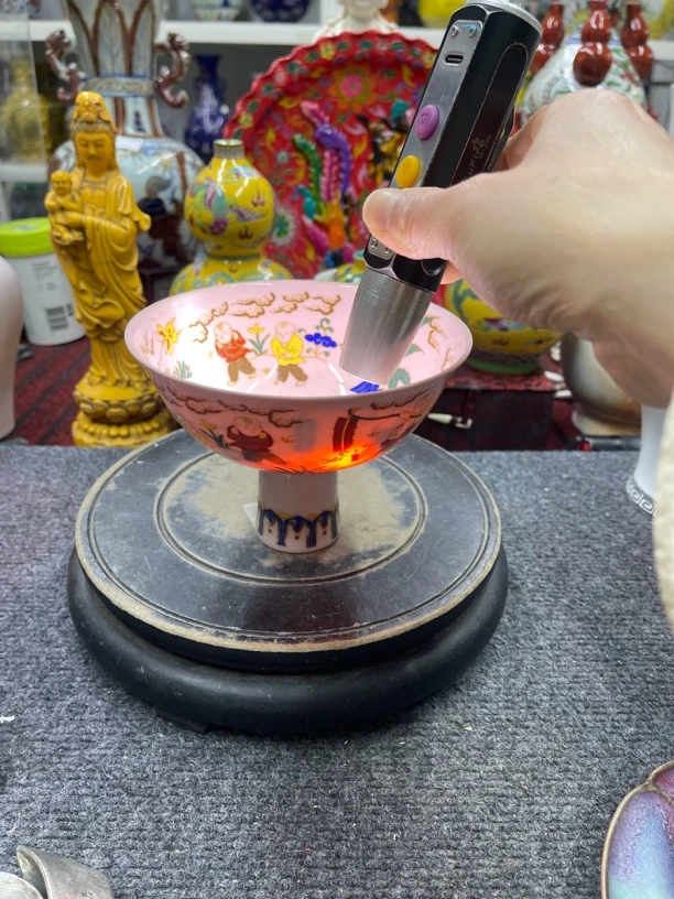 红胎描金婴戏图高足碗