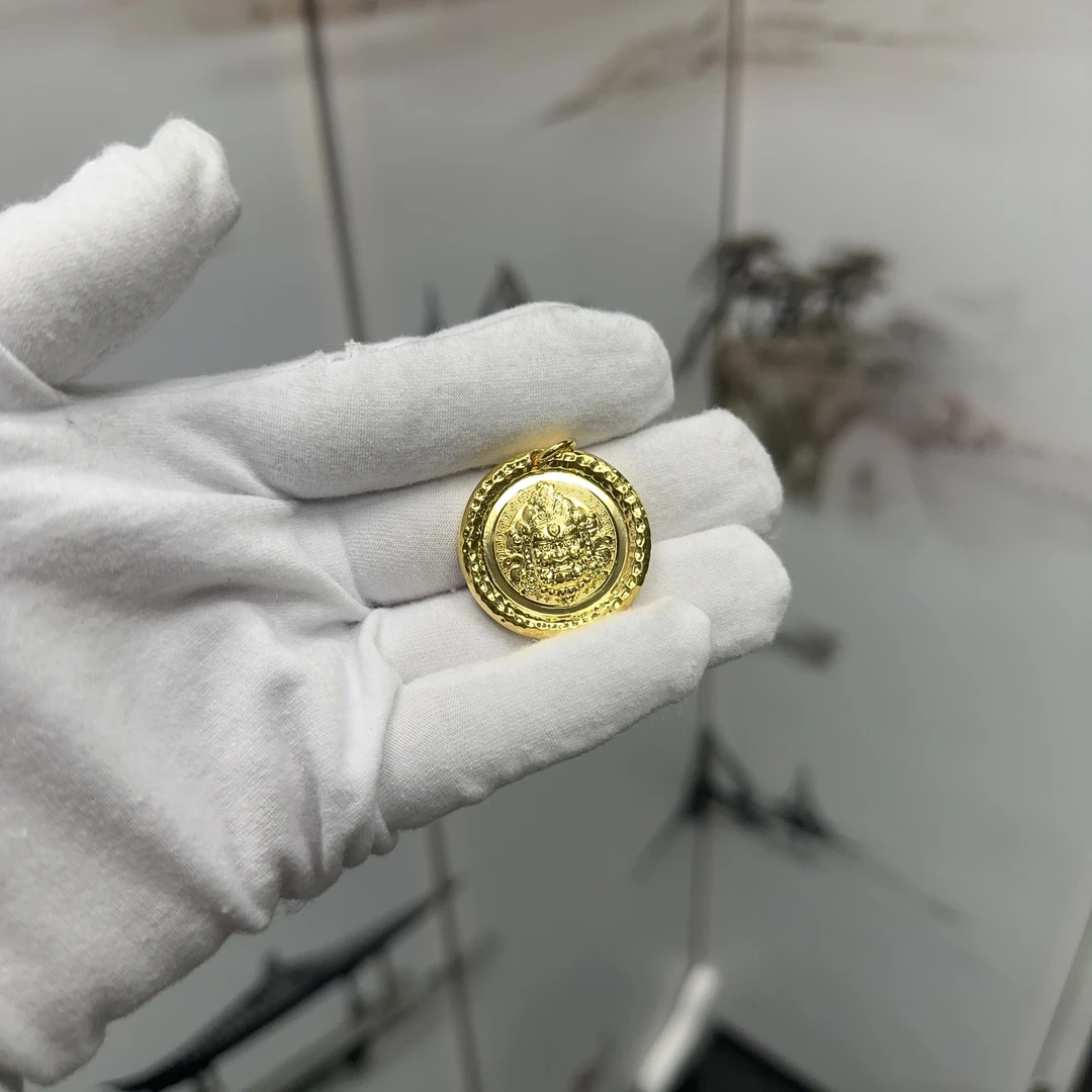 吊坠足银 金店同款黄财神吊坠时尚经典百搭不掉色吊坠