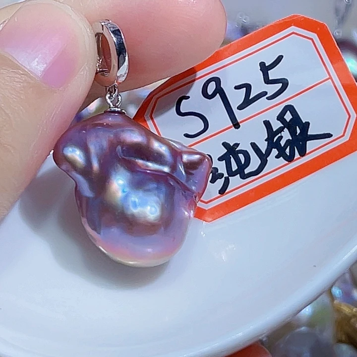 淡水珍珠银S925镶嵌颈饰