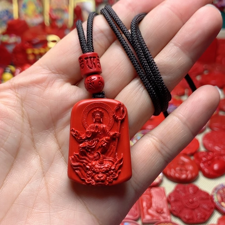 天然辰砂工艺品朱砂吊坠