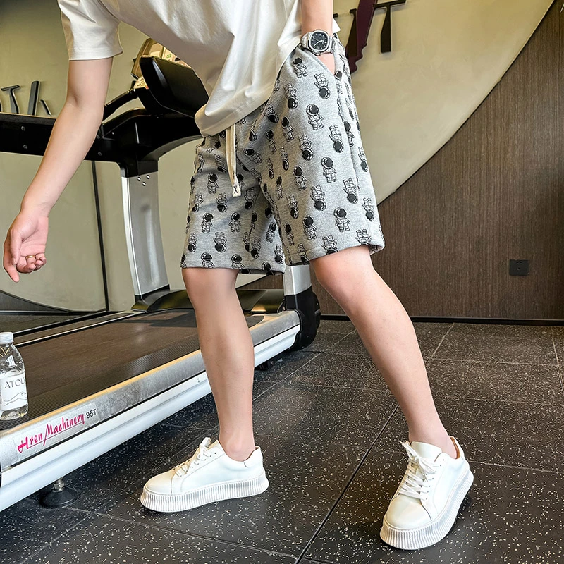 宇航员花短裤男士夏季薄款潮牌运动休闲五分沙滩中大裤衩裤子外穿