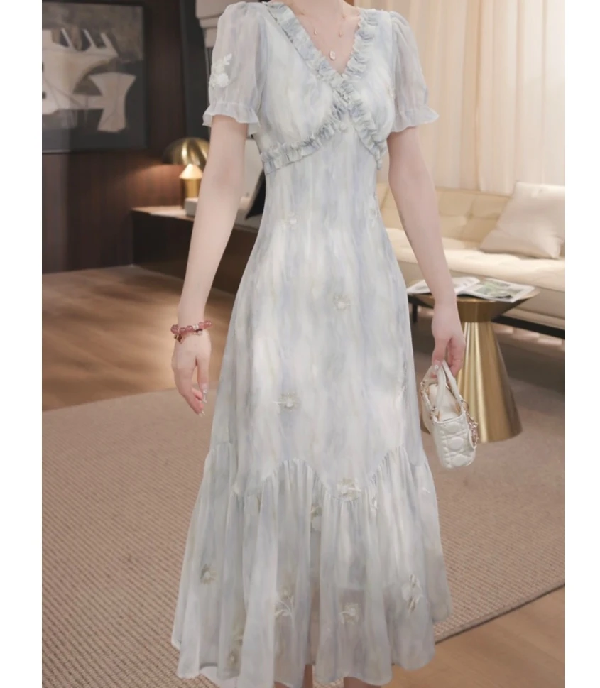 Yeah Me/也觅  原创设计时尚气质百搭显瘦收腰连衣裙-54891F