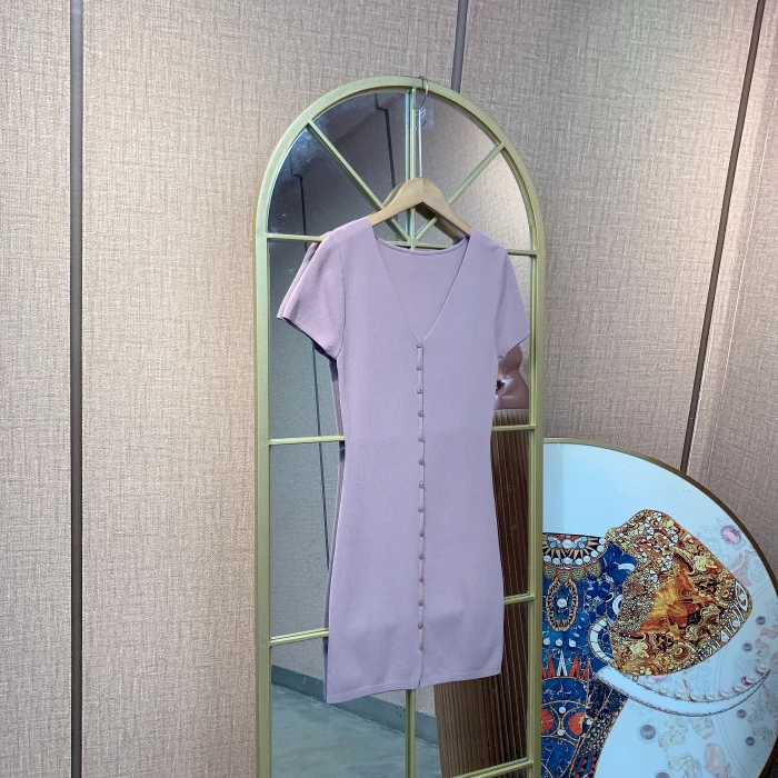 BK837孕妇紫色针织裙90-115