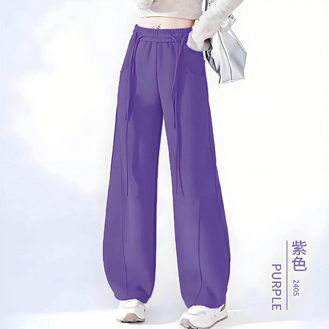 窄版香蕉运动裤女新秋季年新款美式直筒裤宽松休闲阔腿卫裤子