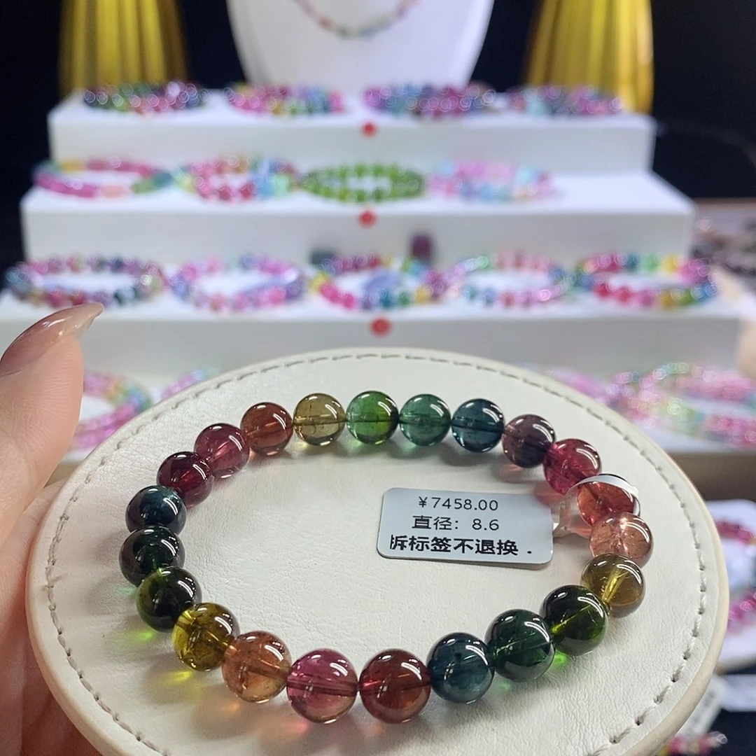 未镶嵌手链碧玺浓艳