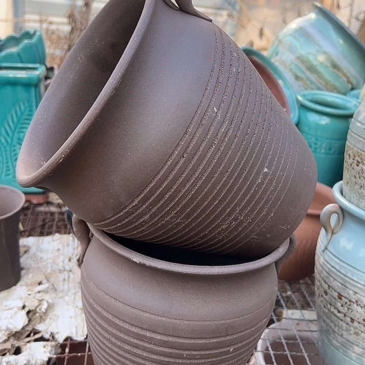 紫砂花盆高度21口径19