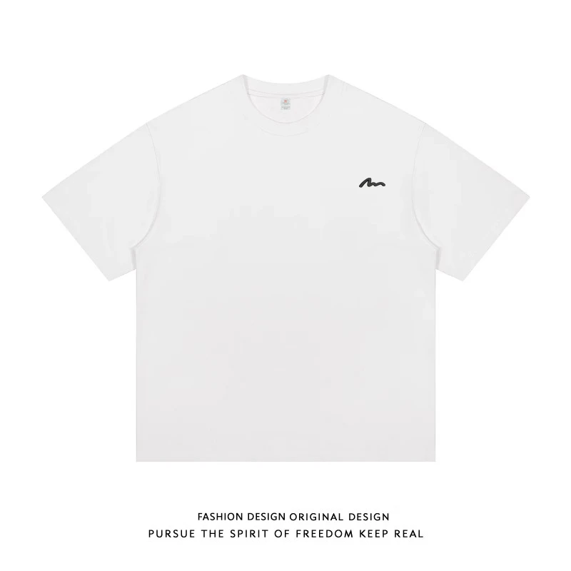 【molecool】2025年夏季新款logo圆领套头男打底衫宽松情侣爆款T恤