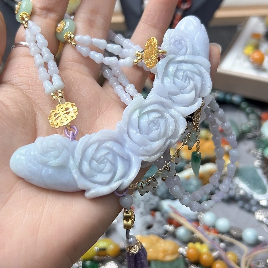 翡翠颈饰未镶嵌晨****๑手串