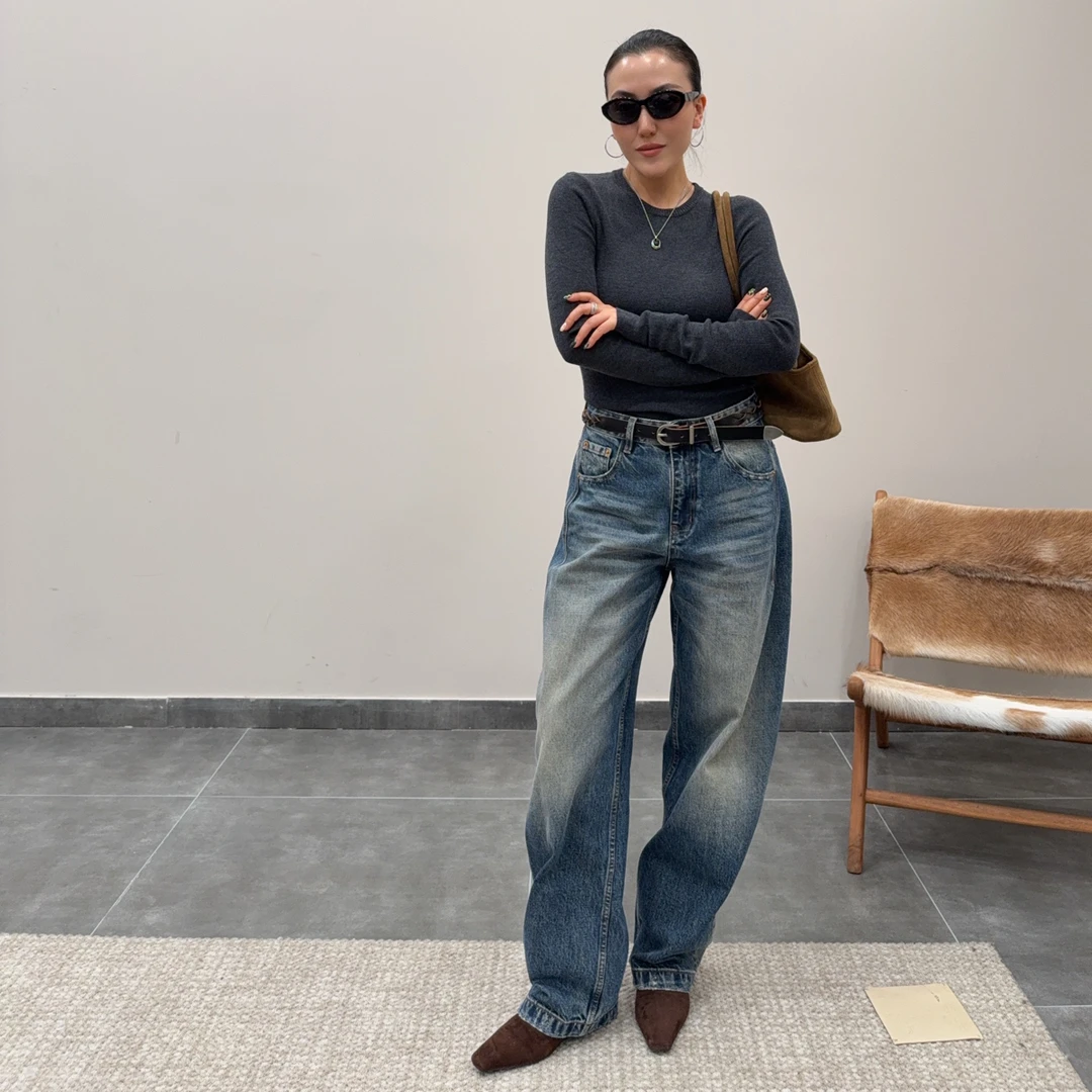 FG·STUDIO 复古弯刀破边牛仔裤